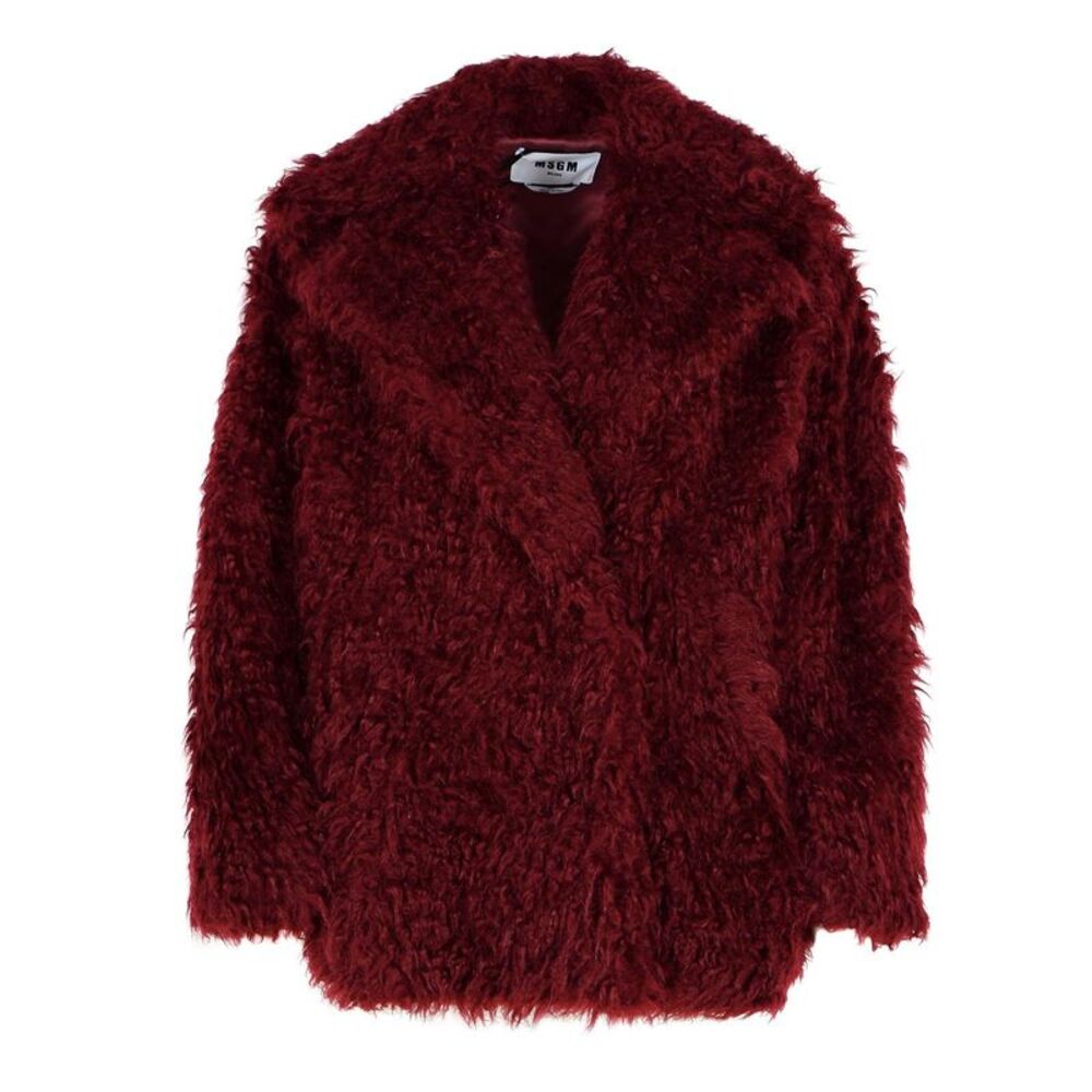 Msgm Burgundy Acrylic Blend Coat Women - Picture 1 of 3